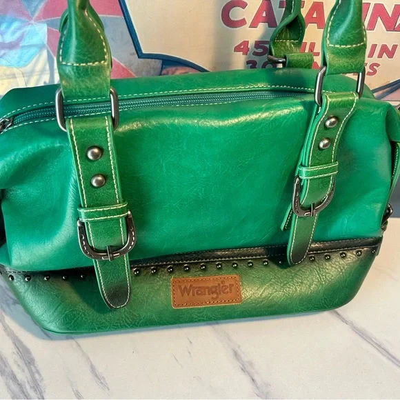 Wrangler Doctor Satchel Handbags Jet Elf Green - Picture 10 of 11
